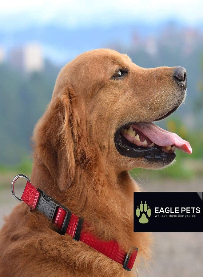 Eagle Pets Dog Collar and Leash Set, Adjustable Nylon Collar with Leash for Small Medium and Large Dogs, Quick Release and Breathable Collar for Puppies (Small, Red) - Image 3